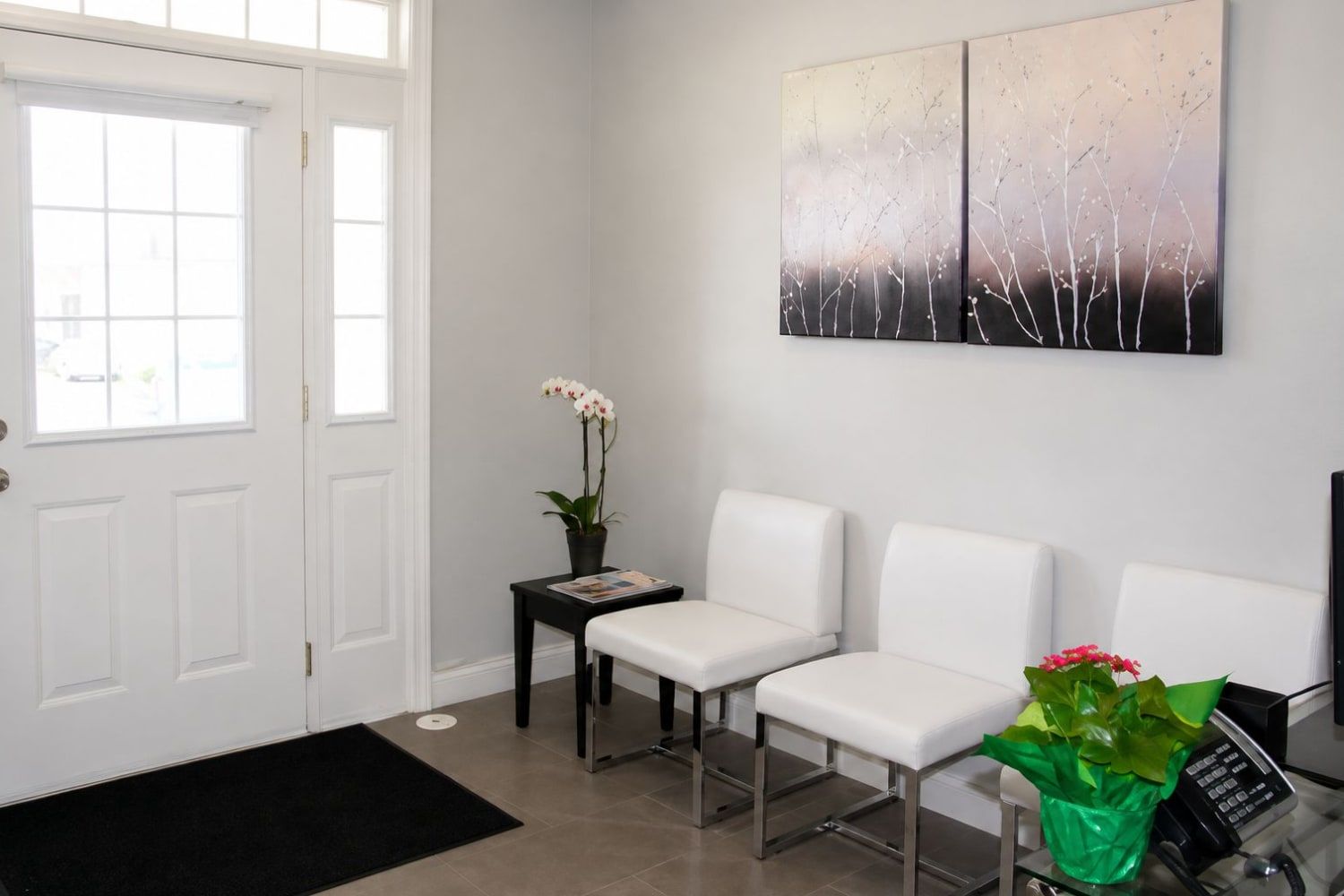The clinic waiting area
